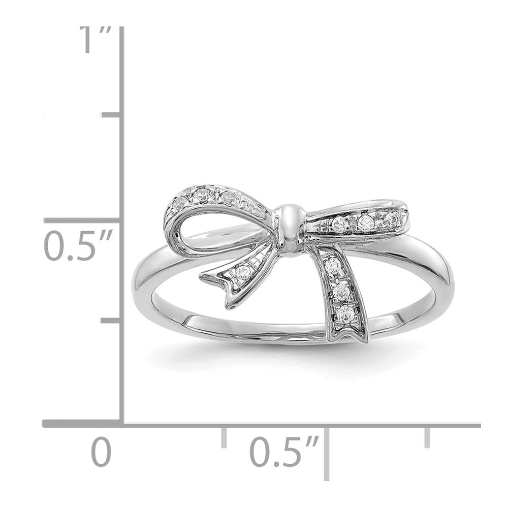 14K Weißgold Diamant Schleife Ring