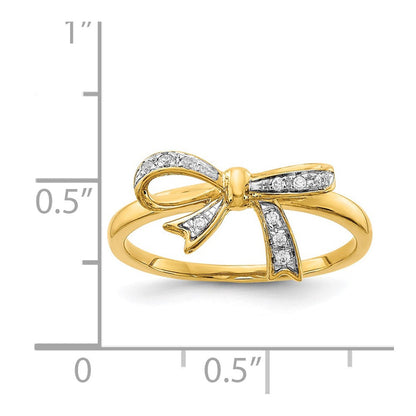 14K Gelbgold Ring mit natürlichem Diamant, rhodiniert