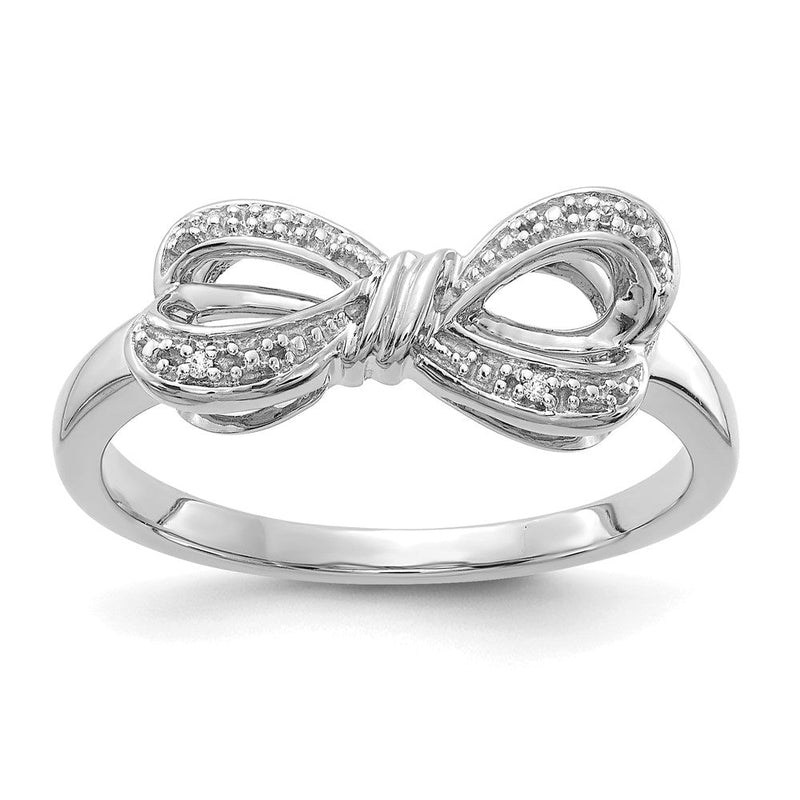 14K Weißgold Ring mit natürlichen Diamanten im Schleifen-Design