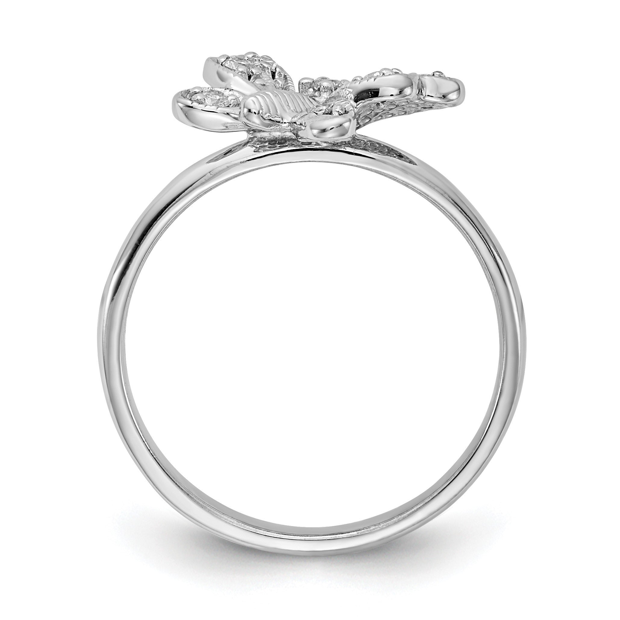 14K Weißgold Ring mit echtem Diamant