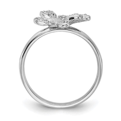 14K Weißgold-Ring mit natürlichen Diamanten, 0,105 ct Gesamtgewicht, Farbe G-I, Reinheit I1 (AA)