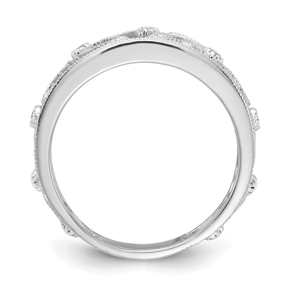 14K Weißgold Blume Ranke Design Diamant Ring