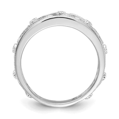 14K Weißgold Blume Ranke Design Diamant Ring