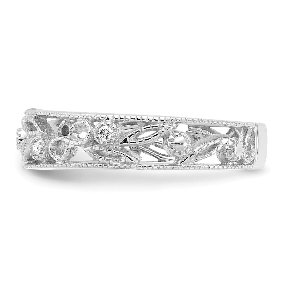 14K Weißgold Blume Ranke Design Diamant Ring