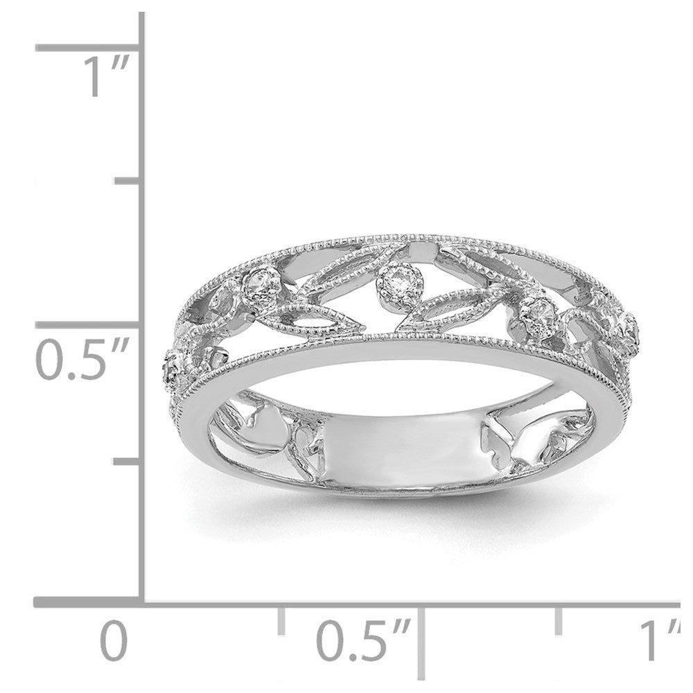 14K Weißgold Blume Ranke Design Diamant Ring