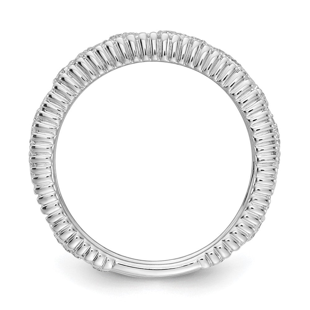 14K Weißgold Blume Design Diamant Ring