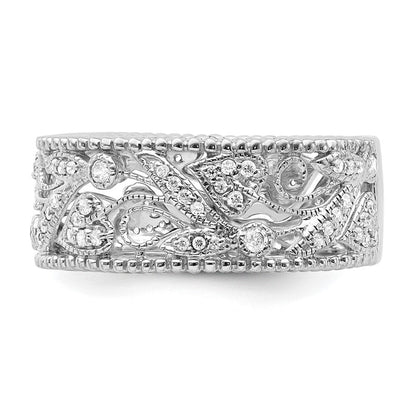 14K Weißgold Blume Design Diamant Ring