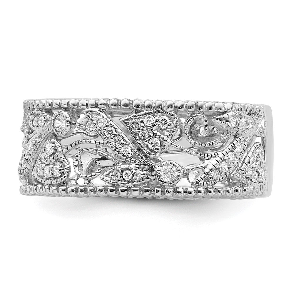 14K Weißgold Blume Design Diamant Ring