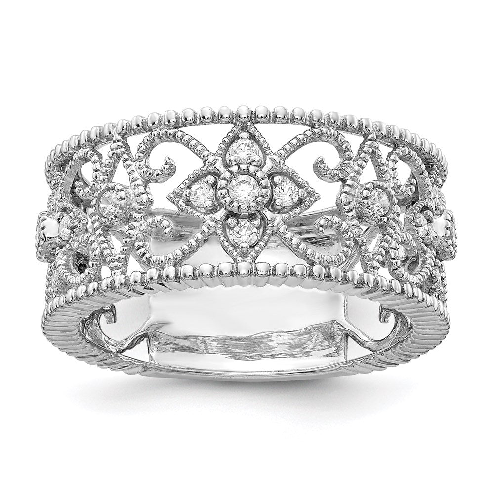 14K Weißgold Ring mit 0,25 ct. Laborgezüchteten Diamanten VS/SI+ G+