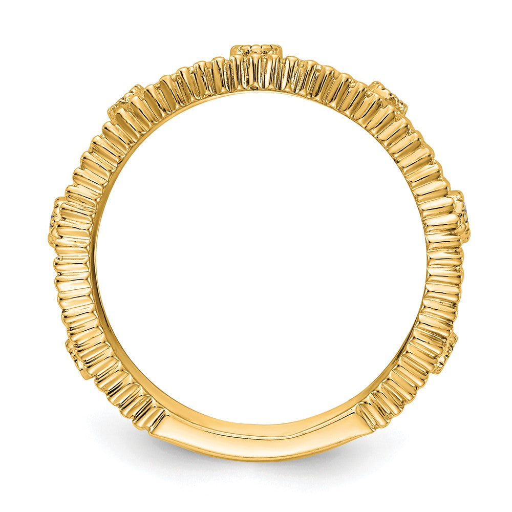 14K Gelbgold Fashion-Ring mit 0,25 ct. Labor-gezüchteten Diamanten VS/SI+ G+