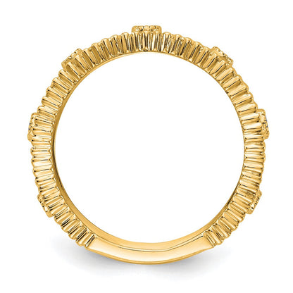 14K Gelbgold Fashion-Ring mit 0,25 ct. Labor-gezüchteten Diamanten VS/SI+ G+
