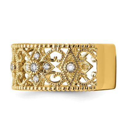 14K Gelbgold Fashion-Ring mit 0,25 ct. Labor-gezüchteten Diamanten VS/SI+ G+