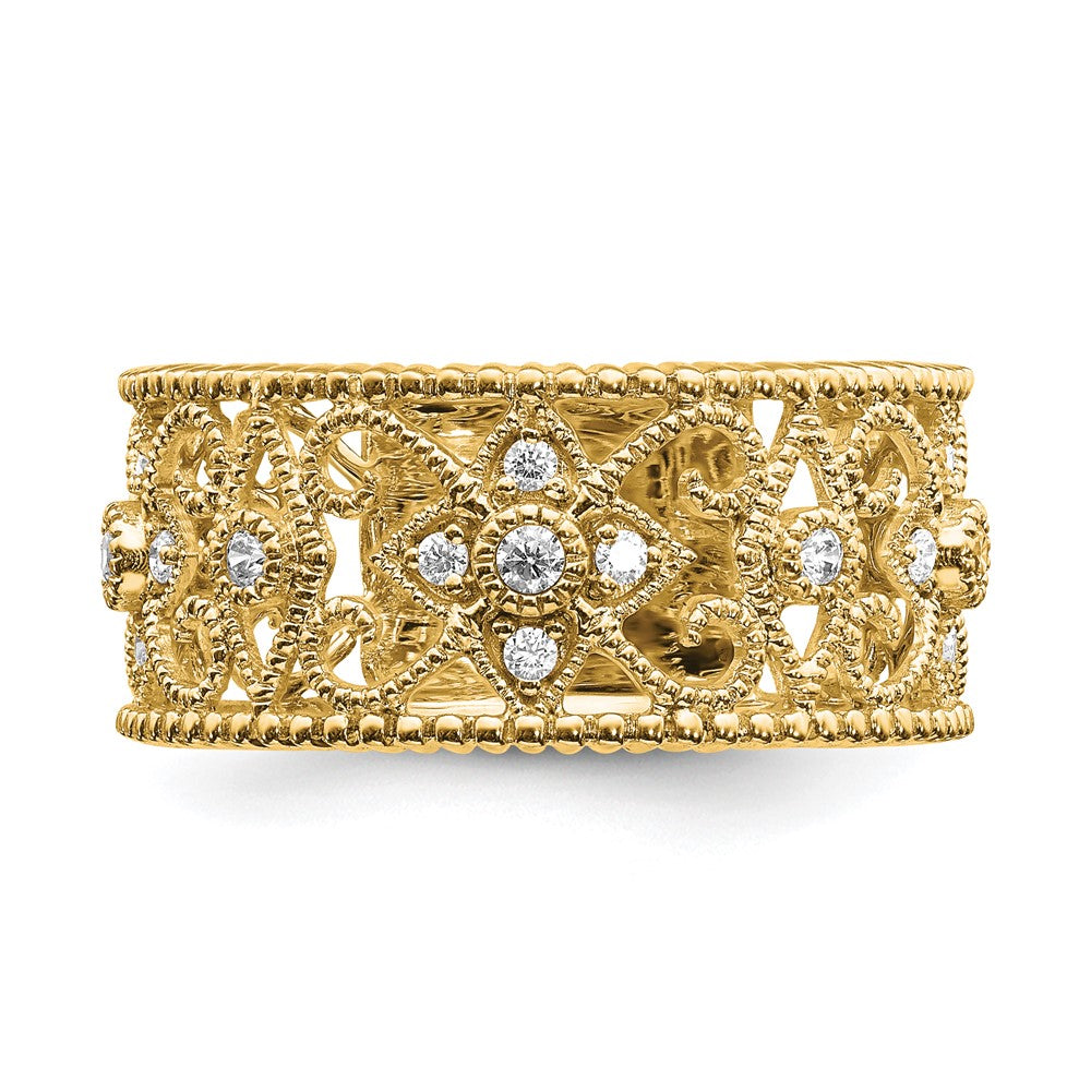 14K Gelbgold Fashion-Ring mit 0,25 ct. Labor-gezüchteten Diamanten VS/SI+ G+