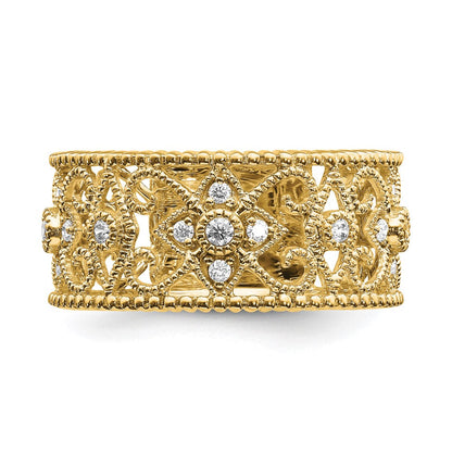 14K Gelbgold Fashion-Ring mit 0,25 ct. Labor-gezüchteten Diamanten VS/SI+ G+