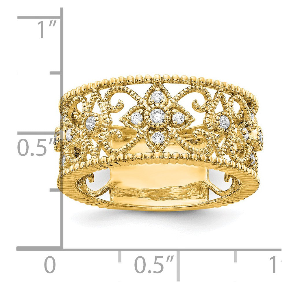 14K Gelbgold Fashion-Ring mit 0,25 ct. Labor-gezüchteten Diamanten VS/SI+ G+