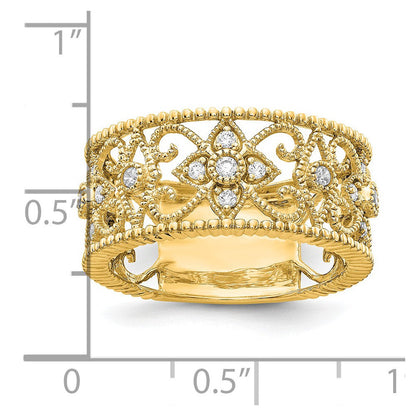 14K Gelbgold Fashion-Ring mit 0,25 ct. Labor-gezüchteten Diamanten VS/SI+ G+