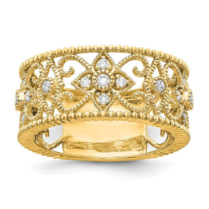 14K Gelbgold Fashion-Ring mit 0,25 ct. Labor-gezüchteten Diamanten VS/SI+ G+