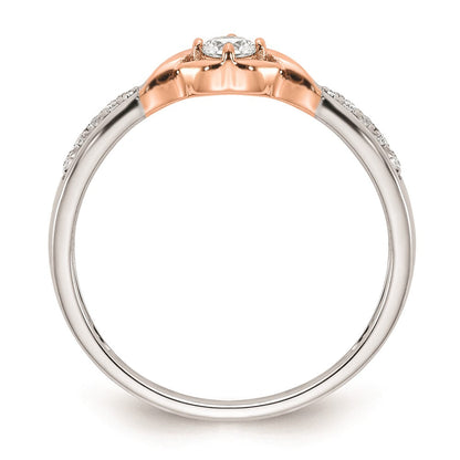 14K Weiß- und Roségold Verlobungsring mit echten Diamanten