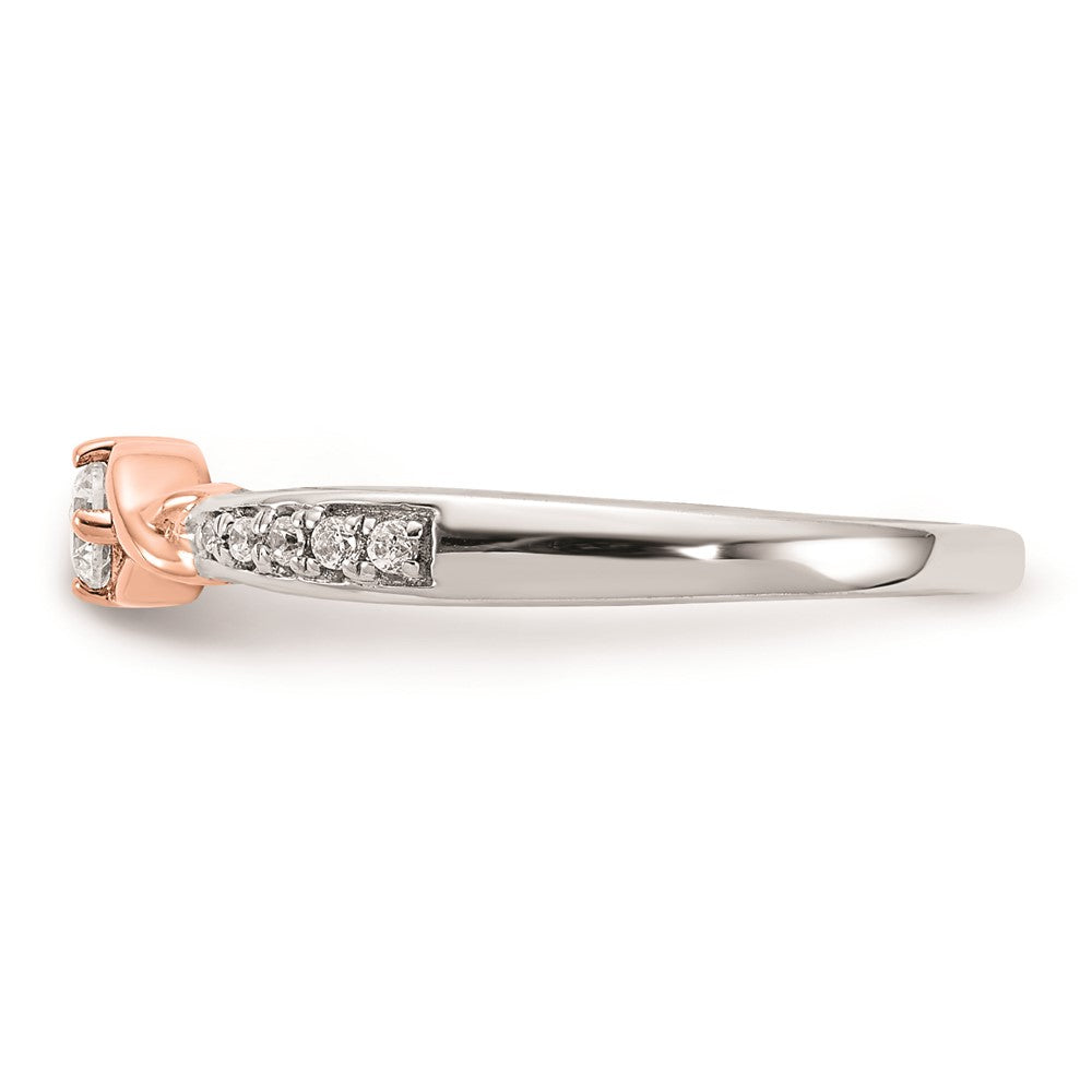 14K Weiß- und Roségold Verlobungsring mit echten Diamanten