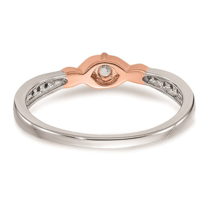 14K Weiß- und Roségold Verlobungsring mit echten Diamanten