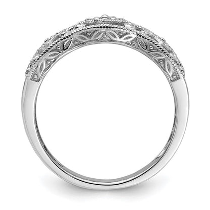 14K Weißgold Vintage-Ring mit natürlichen Diamanten