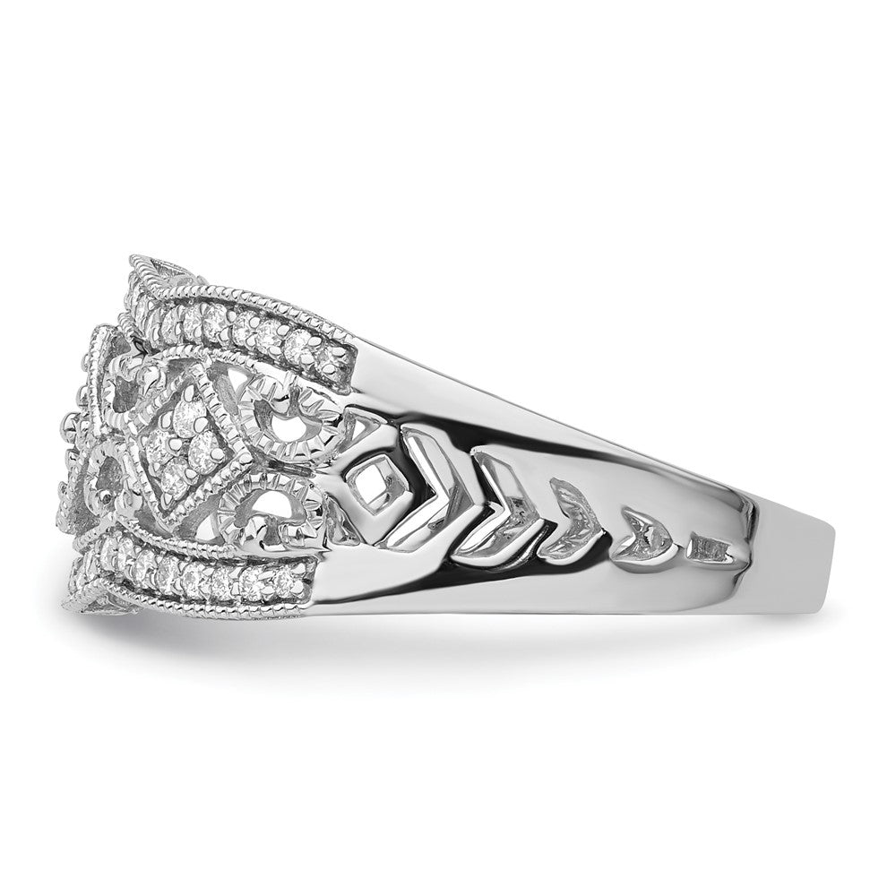 14K Weißgold Diamant Vintage Ring
