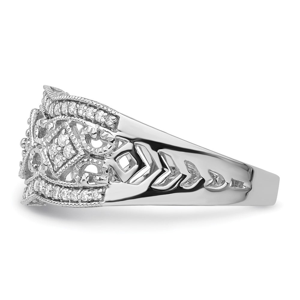 14K Weißgold Vintage-Ring mit natürlichen Diamanten