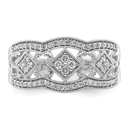 14K Weißgold Diamant Vintage Ring
