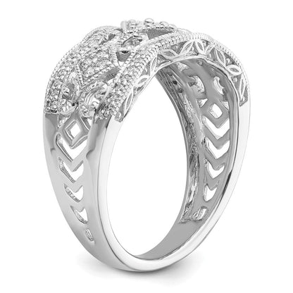 14K Weißgold Diamant Vintage Ring