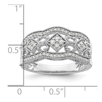 14K Weißgold Vintage-Ring mit natürlichen Diamanten