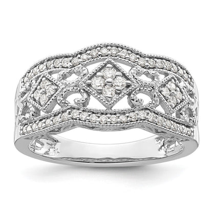 14K Weißgold Diamant Vintage Ring
