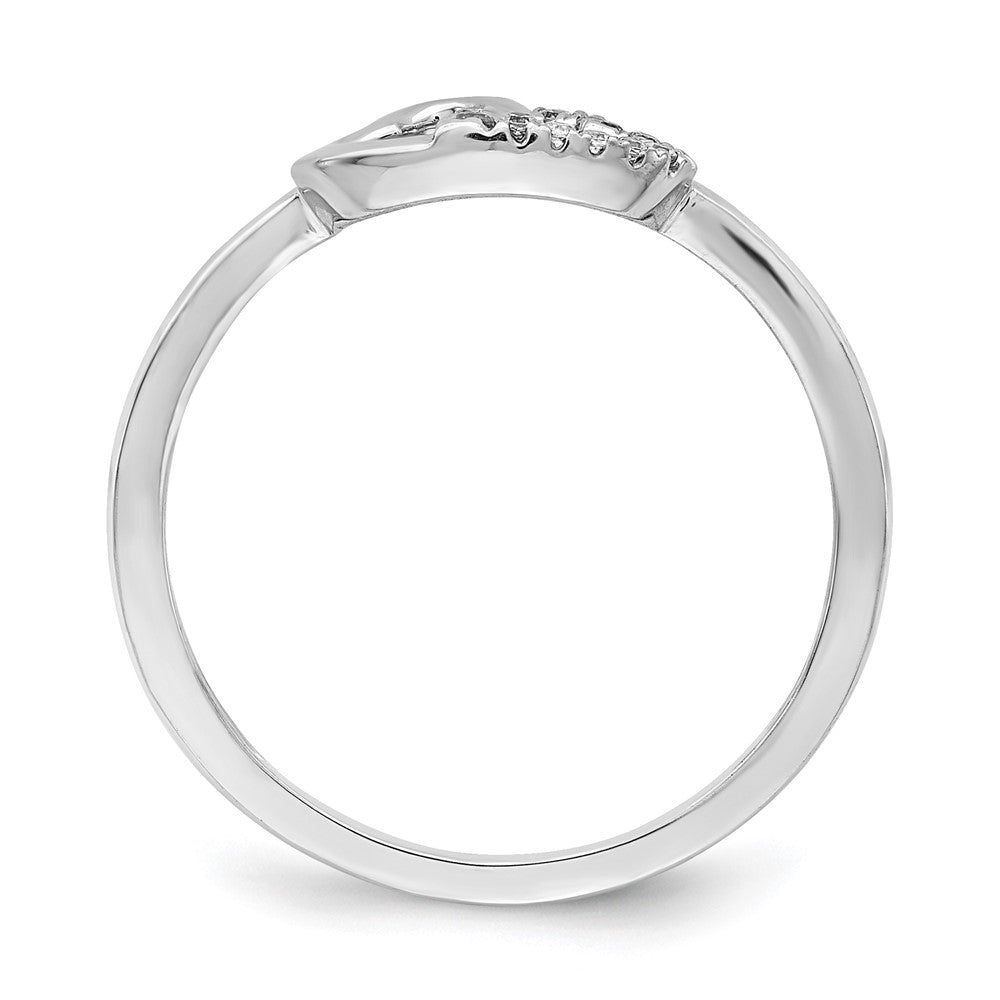 10K Weißgold 10K Diamant Doppelt Herz Ring