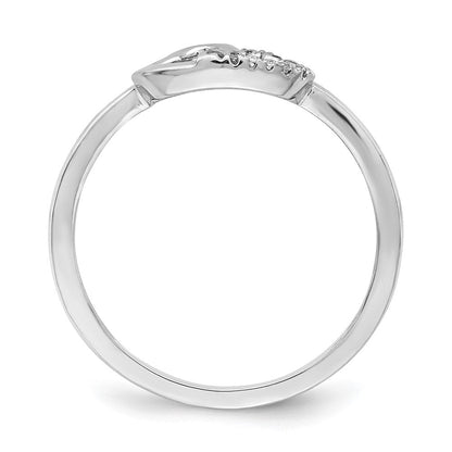 10K Weißgold 10K Diamant Doppelt Herz Ring