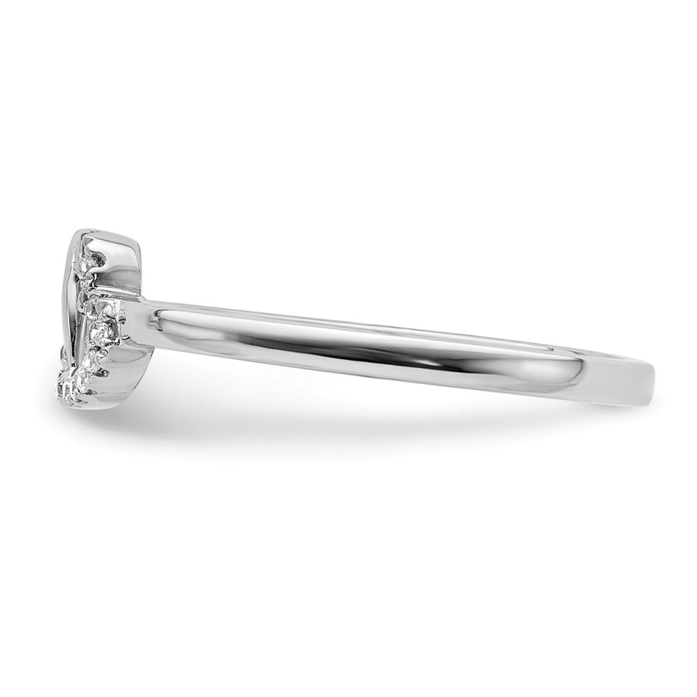 10K Weißgold 10K Diamant Doppelt Herz Ring