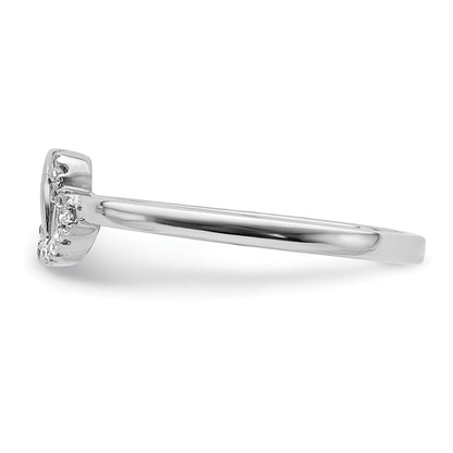10K Weißgold 10K Diamant Doppelt Herz Ring