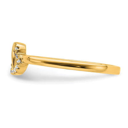 10K Gelbgold 10K Diamant Doppelt Herz Ring