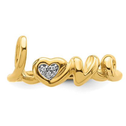 10K Gelbgold 10K Diamant Liebe Ring