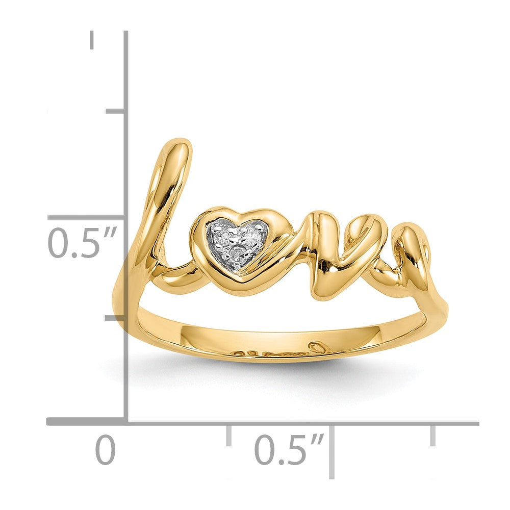 10K Gelbgold 10K Diamant Liebe Ring