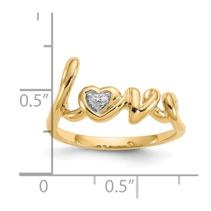 10K Gelbgold 10K Diamant Liebe Ring