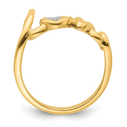 14K Gelbgold Diamant Liebe Ring