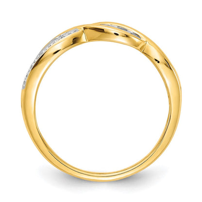 10K Gelb mit Rhodium 10K Diamant Mama Ring