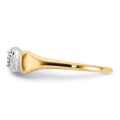 14K Gelbgold Ring mit natürlichem Diamant, rhodiniert – MOM