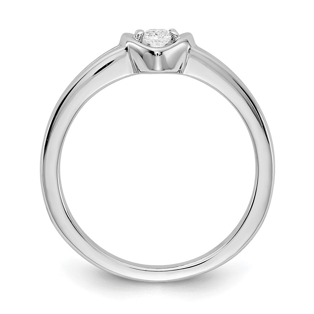 14K Weißgold Ring mit natürlichem Diamant, 0,1 ct