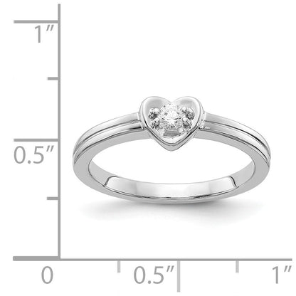 14K Weißgold Ring mit natürlichem Diamant, 0,1 ct
