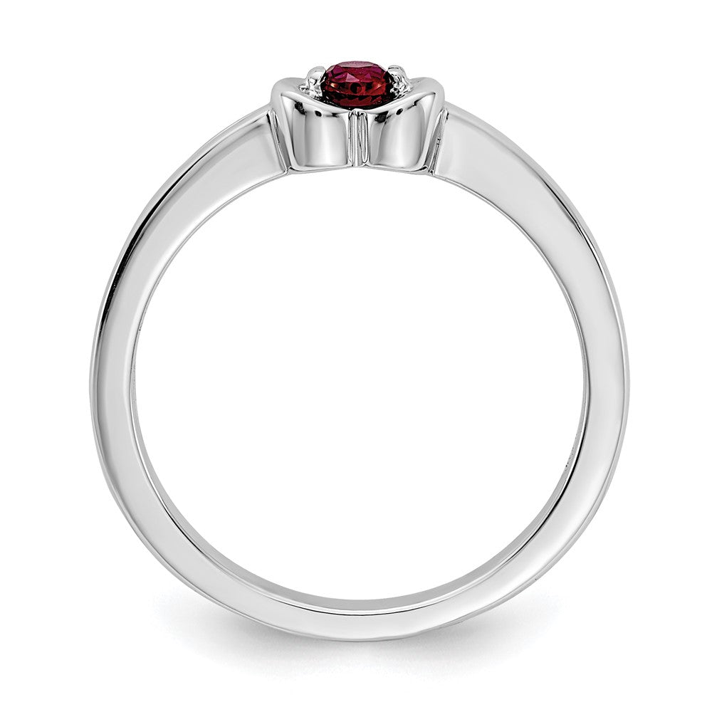 14K Weißgold Ring mit natürlichem rotem Diamant