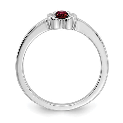 14K Weißgold Ring mit natürlichem rotem Diamant