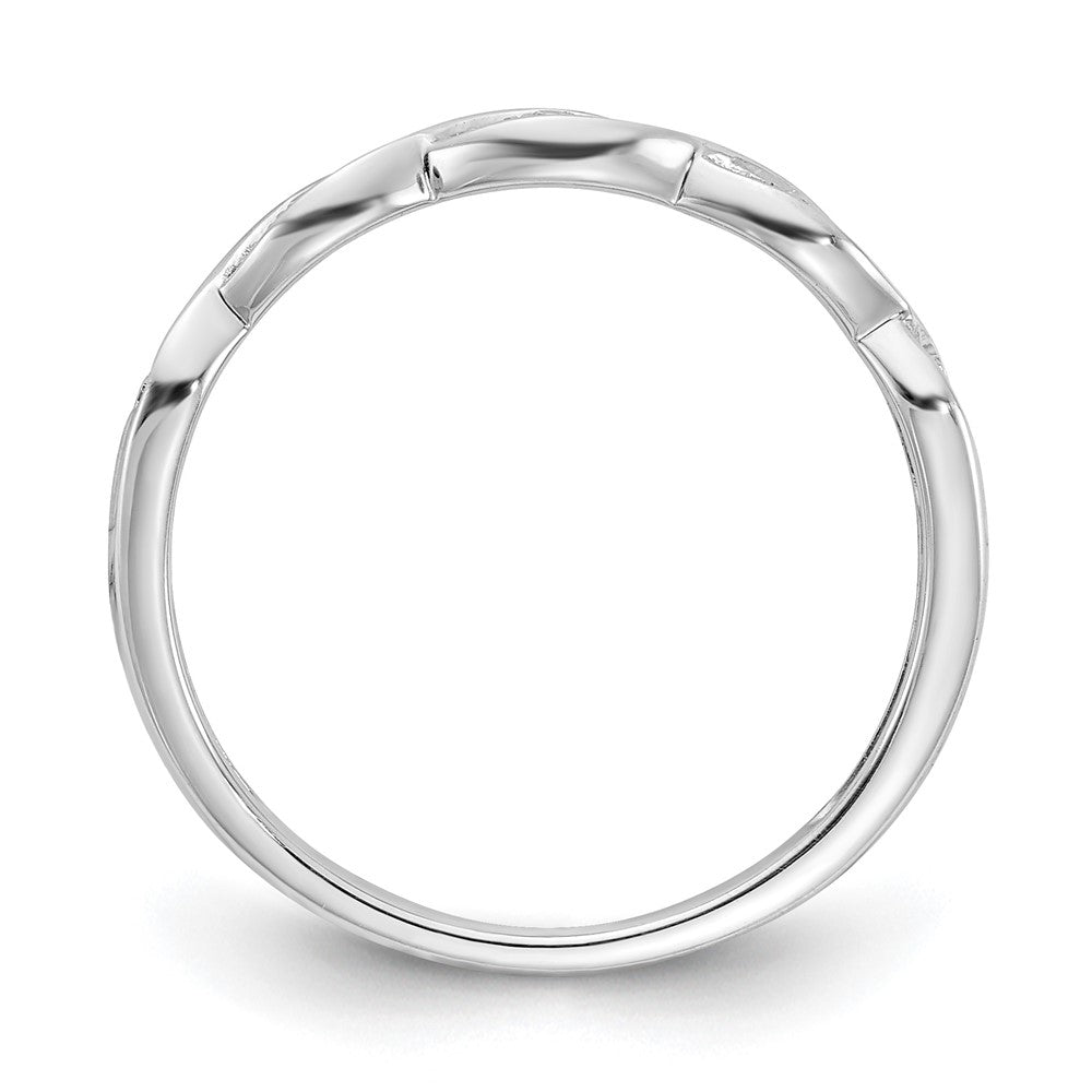 14K Weißgold Kreuz 1/15 Karat Diamant Komplett Ehering