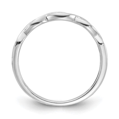 14K Weißgold Kreuz 1/15 Karat Diamant Komplett Ehering