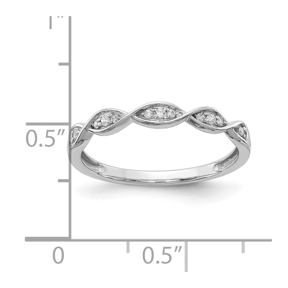 14K Weißgold Kreuz 1/15 Karat Diamant Komplett Ehering