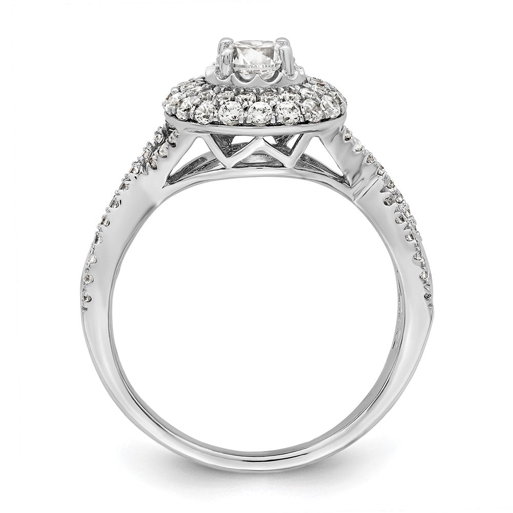 14K Weißgold Ring „Ewiges Versprechen“ mit Halo aus Labor gezüchteten Diamanten, VS/SI+ G+